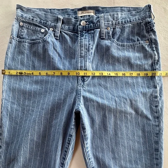 Madewell The Perfect Vintage Crop Jean High-Rise Pinstripe Edition L3915 (32) - Picture 8 of 16